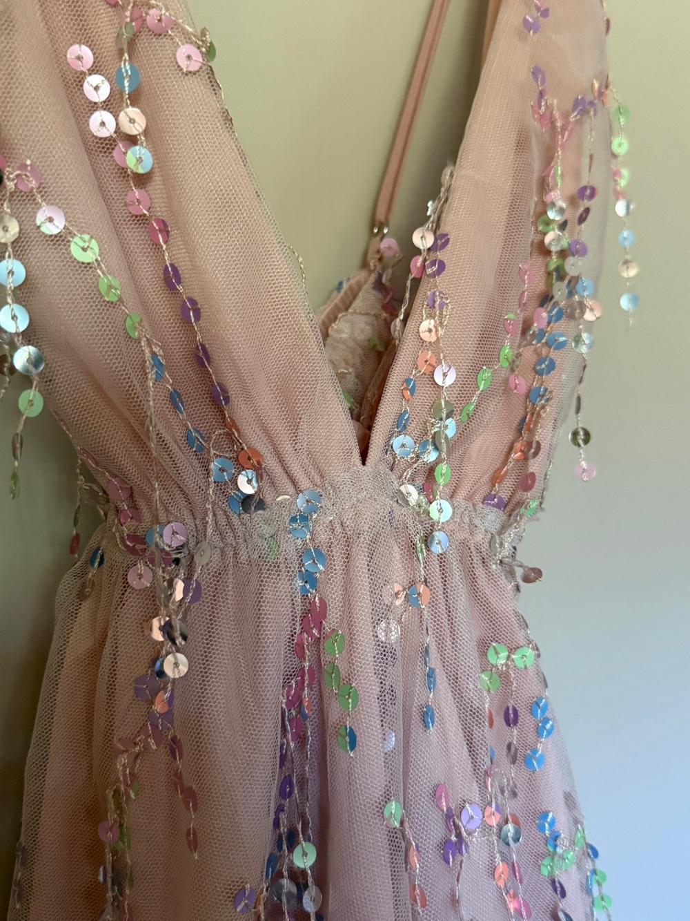 Hello Molly Pink Sequin Tulle Mini Dress - Picture 1 of 8